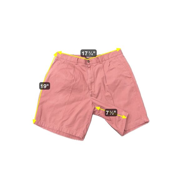 Dockers Mens W38 Dusty Rose Pleated Cotton Shorts With Button Closure & Back Poc - Picture 6 of 9